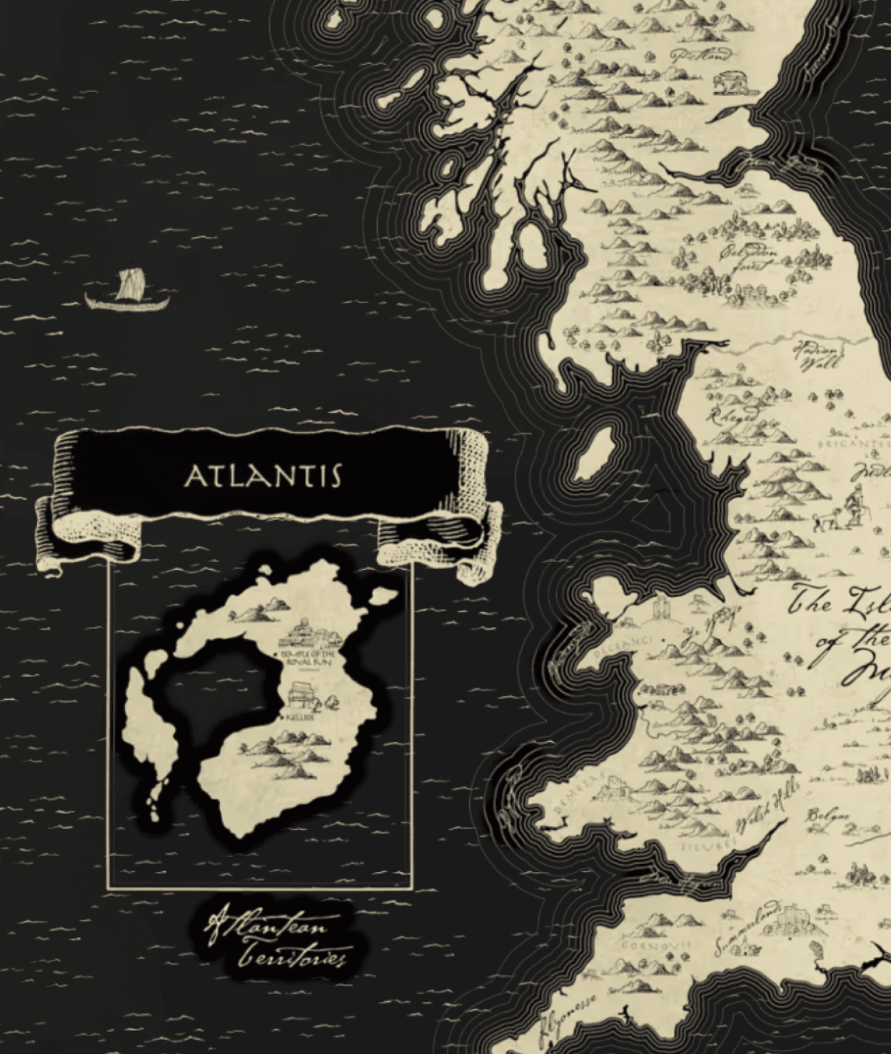 The Pendragon Cycle — the hand-drawn world map