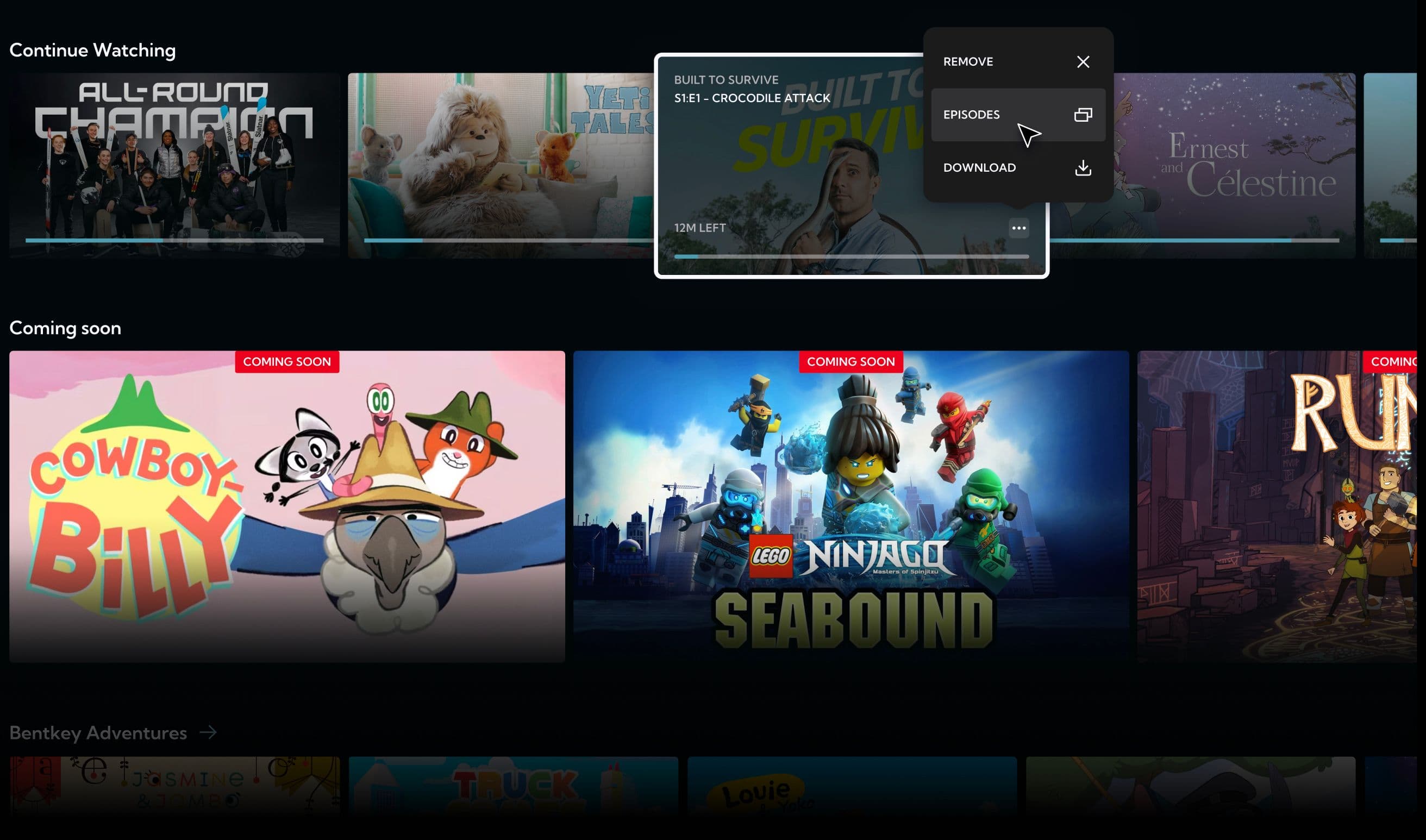 Bentkey — title detail, artwork-led UI