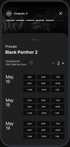 Presale tickets for Black Panther 2, bought from the feed