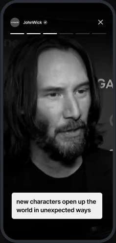 An interview clip in the feed