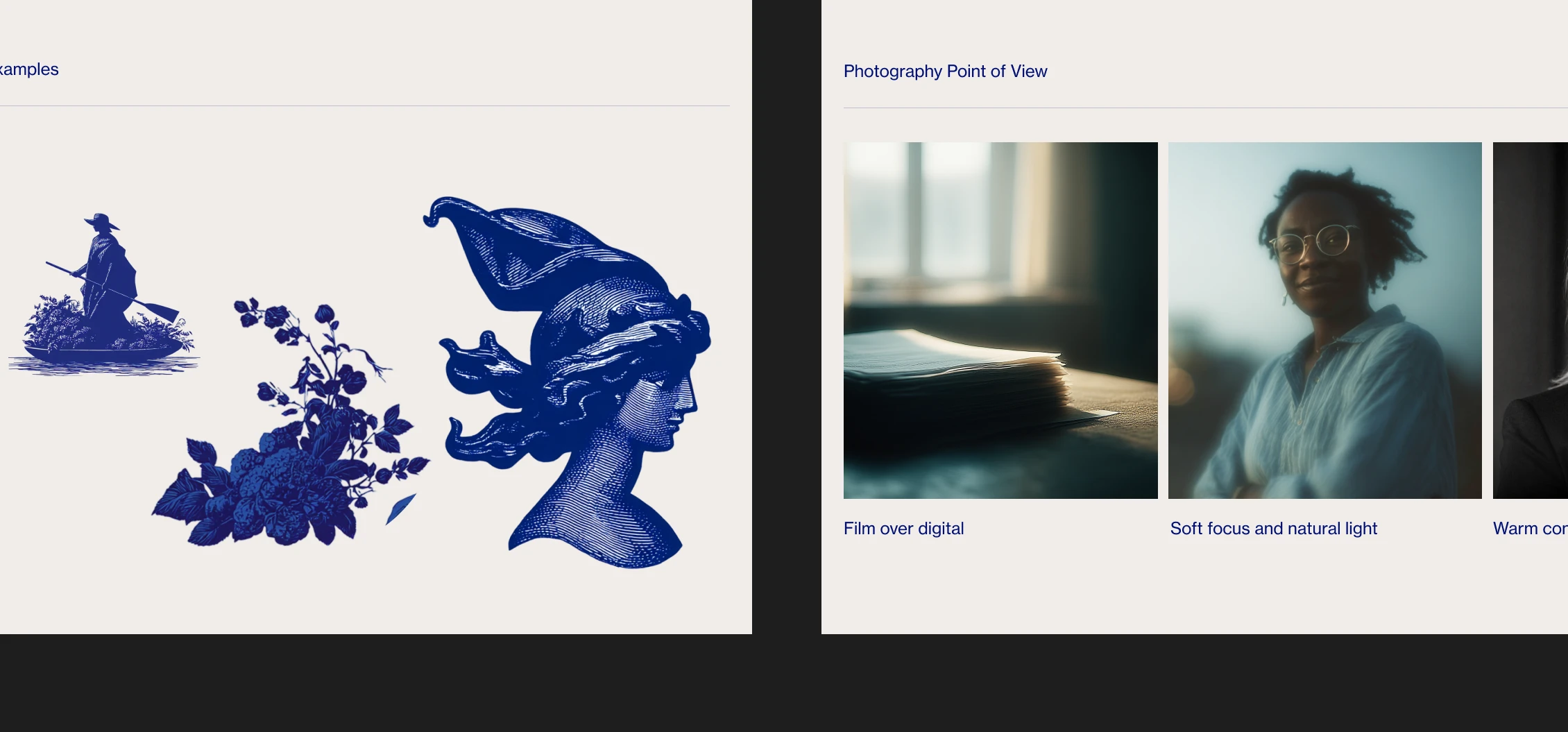 Elysian's classical engraving illustration style and film-toned photography direction